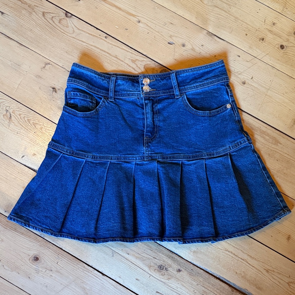Wild Fable Denim Pleated Mini Skirt